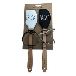 Rae Dunn Halloween Rubber Spatulas and Cookie Cutters - 4 Total Pieces - NWT